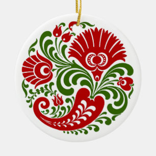 OPUS ungarische Paprika-Blumen-Stickerei Keramikornament