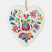 OPUS ungarisches Blumen-Herz Keramik Ornament (Rechts)