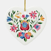 OPUS ungarisches Blumen-Herz Keramik Ornament (Hinten)