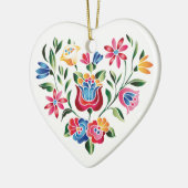 OPUS ungarisches Blumen-Herz Keramik Ornament (Links)