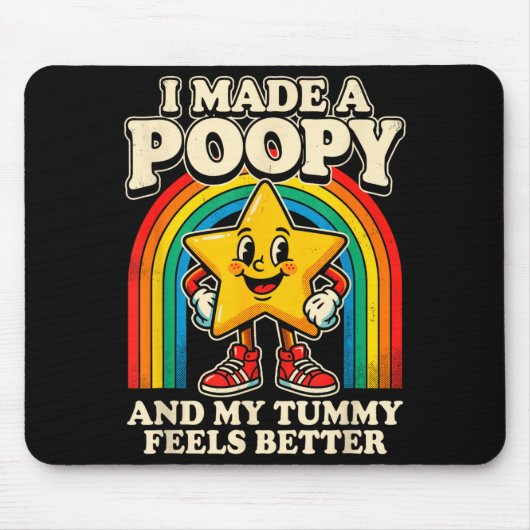 opy Bauch fühlt sich besser lustige Stern Kunst Mousepad (Vorne)