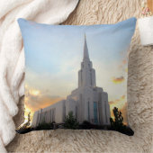 Oquirrh Mountain LDS Tempel utah mormon Sonnenunte Kissen (Decke)