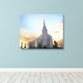 Oquirrh Mountain LDS Tempel utah mormon Sonnenunte Leinwanddruck (Insitu (Holzboden))