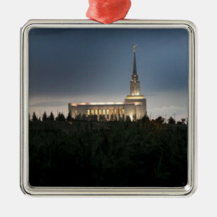 Oquirrh Mountain LDS Utah Tempel Silbernes Ornament