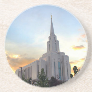 Oquirrh Mountain LDS Utah Tempel Sonnenuntergang Getränkeuntersetzer