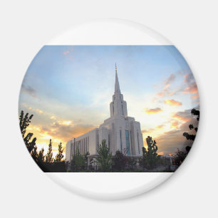 Oquirrh Mountain LDS Utah Tempel Sonnenuntergang Magnet