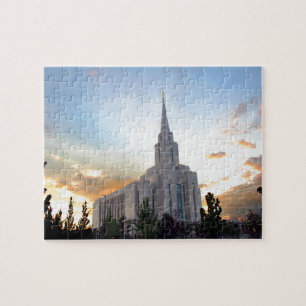 Oquirrh Mountain LDS Utah Tempel Sonnenuntergang Puzzle
