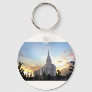 Oquirrh Mountain LDS Utah Temple Sonnenuntergang Schlüsselanhänger