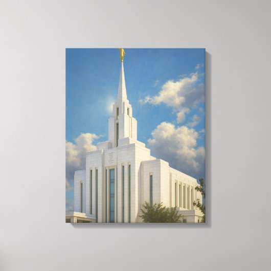 Oquirrh Mountain Utah Temple Painting™ LDS Leinwan Leinwanddruck (Vorderseite)