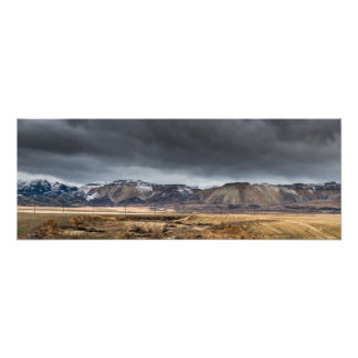 Oquirrh Mountains Winter Storm Panorama - Utah Fotodruck