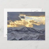 Oquirrhirsche Berge im Utah Winterschnee bedeckt Postkarte (Vorne/Hinten)