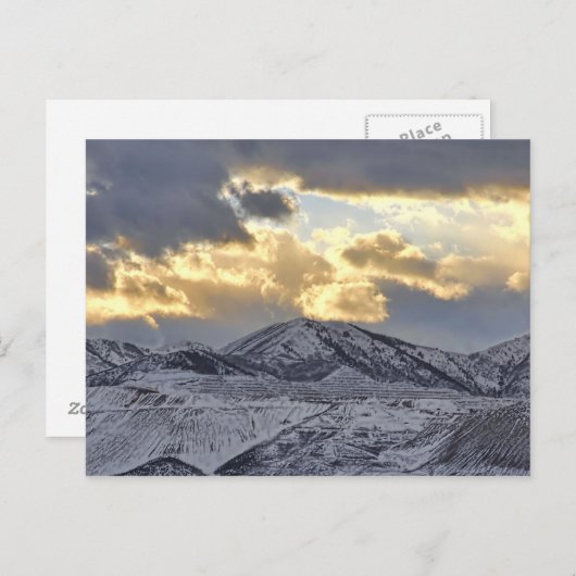 Oquirrhirsche Berge im Utah Winterschnee bedeckt Postkarte (Vorne/Hinten)