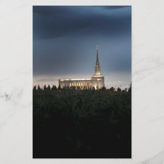 Oquirrhirsche Bergkulisse utah Tempel Briefpapier (Vorderseite)