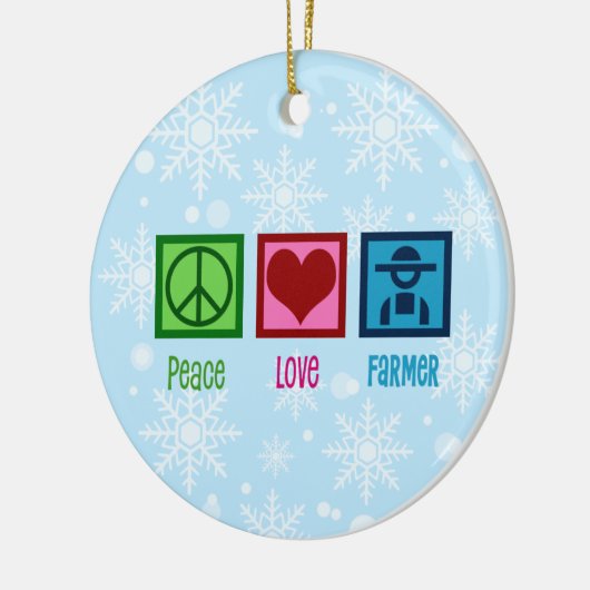 OR37-Peace Liebe Debate Team Keramik Ornament Farm (Links)