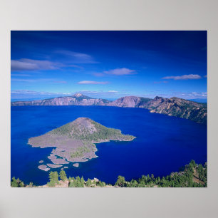 OR, Crater Lake NP, Wizard Island und Krater Poster