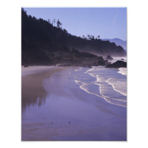 OR, Ecola SP, Indian Beach mit Morgennebel Fotodruck