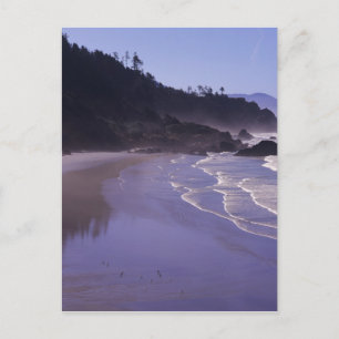 OR, Ecola SP, Indian Beach mit Morgennebel Postkarte