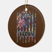 OR Nurse American Flag Operating Room Nurse Keramik Ornament (Links)