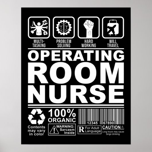 OR Nurse Operating Room Nurse Poster (Vorne)