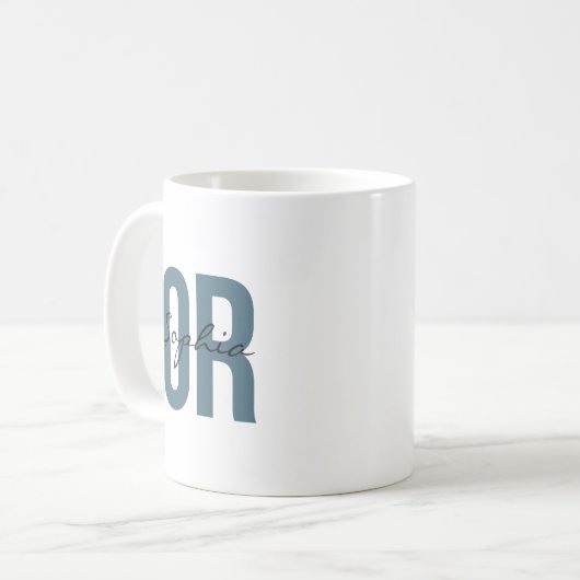OR Nurse Personalized Name Bold Typogrphy Kaffeetasse (Vorderseite Links)