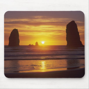 OR, Oregon Coast, Cannon Beach, Küsten bei 2 Mousepad
