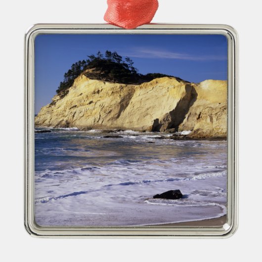 OR, Oregon Coast, Cape Kiwanda SP, Cape 2 Silbernes Ornament (Vorne)