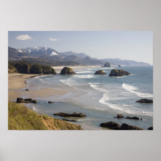 OR, Oregon Coast, Ecola Staat Park, Crescent Poster (Vorne)
