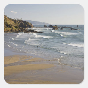 OR, Oregon Coast, Ecola Staat Park, Indian Quadratischer Aufkleber