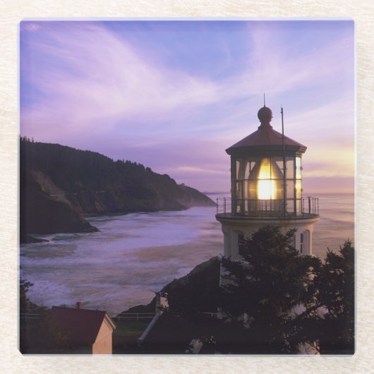 OR, Oregon Coast, Heceta Head Lighthouse on Glasuntersetzer (Vorderseite)