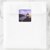 OR, Oregon Coast, Heceta Head Lighthouse on Quadratischer Aufkleber (Tasche)