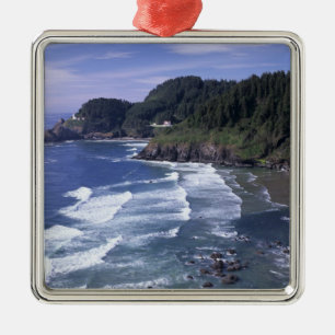 OR, Oregon-Küste, Heceta Head Leuchtturm, auf Ornament Aus Metall