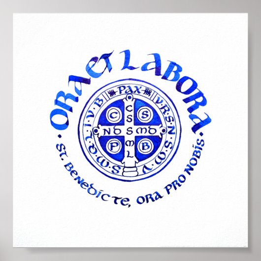 Ora et Labora - Blue Poster (Vorne)