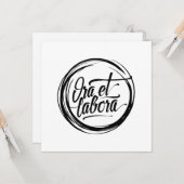Ora et labora karte (Vorderseite/Rückseite Beispiel)