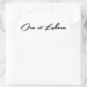 Ora et Labora Ovaler Aufkleber (Tasche)