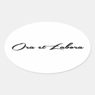 Ora et Labora Ovaler Aufkleber
