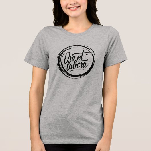 Ora et labora Tri-Blend shirt (Vorderseite)