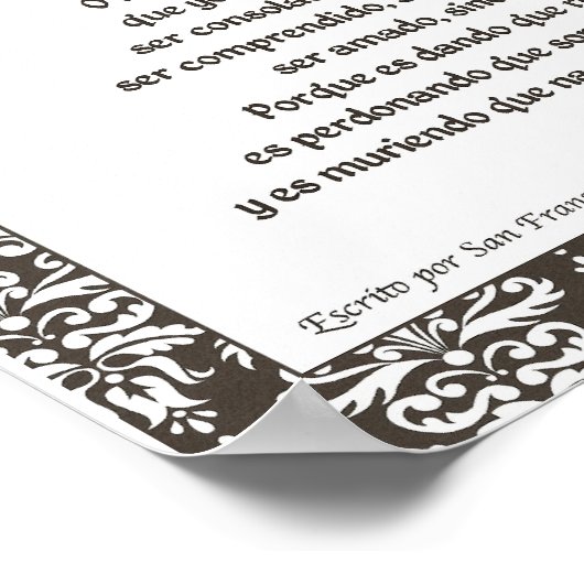 Oracion de San Fransisco Poster (Ecke)