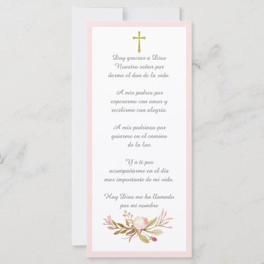 Oraciones Cortas Bautizo (Rückseite)