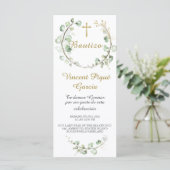 Oraciones Cortas Bautizo Tarjeta Menükarte (Stehend Vorderseite)