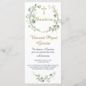 Oraciones Cortas Bautizo Tarjeta Menükarte (Vorderseite)