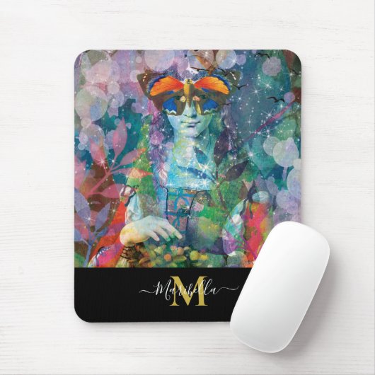 Oracle Cards Bohemisches Yoga Monogramm Mousepad (Mit Mouse)