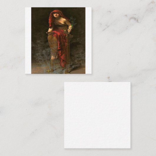 Oracle Priesterin von Delphi Pythia in Hoheprieste Quadratische Visitenkarte (Vorne/Hinten)