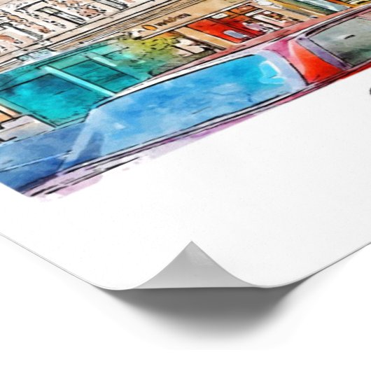 Oradea Rumänien Reisen Wasserfarbenhandzeichnung Poster (Ecke)