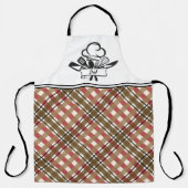 Oragne & Tan Karierte Personalisierte Schürze (Vorderseite)