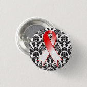 Orale Krebsschäden Rot und Weiß Button (Vorne & Hinten)
