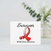 Orale Krebsüberlebung Gemstone Ribbon Postkarte (Stehend Vorderseite)