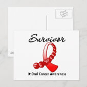 Orale Krebsüberlebung Gemstone Ribbon Postkarte (Vorne/Hinten)