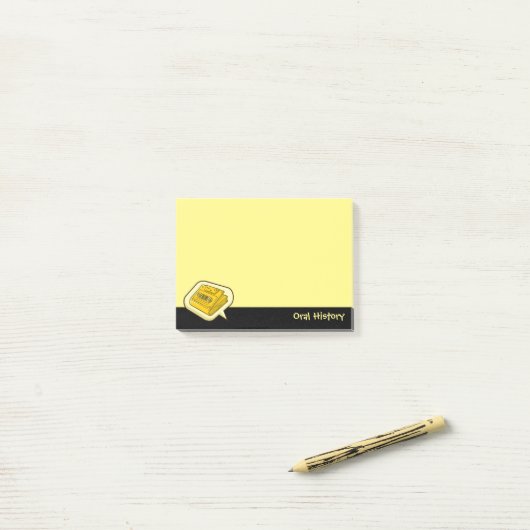 Orale Vorgeschichte Post-it Klebezettel (Auf Schreibtisch)