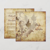 Oramentale Blätter/Wirbel/Vintage Einladungen (Vorne/Hinten)