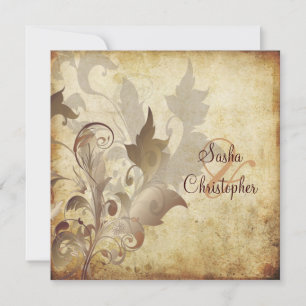 Oramentale Blätter/Wirbel/Vintage Einladungen